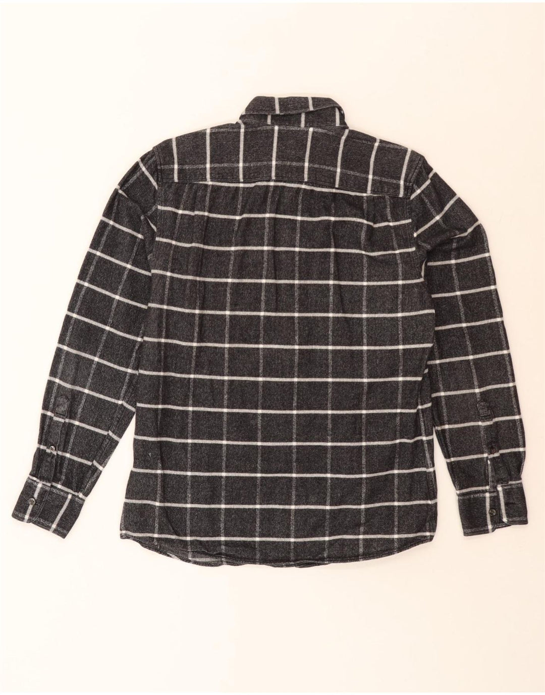 REISS Damen Flanellhemd UK 14 Mittelgrau karierte Baumwolle