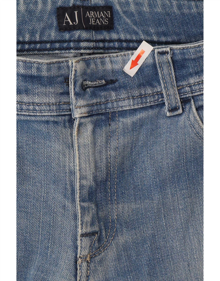 Armani Damen Straight Jeans W27 L32 Blaue Baumwolle