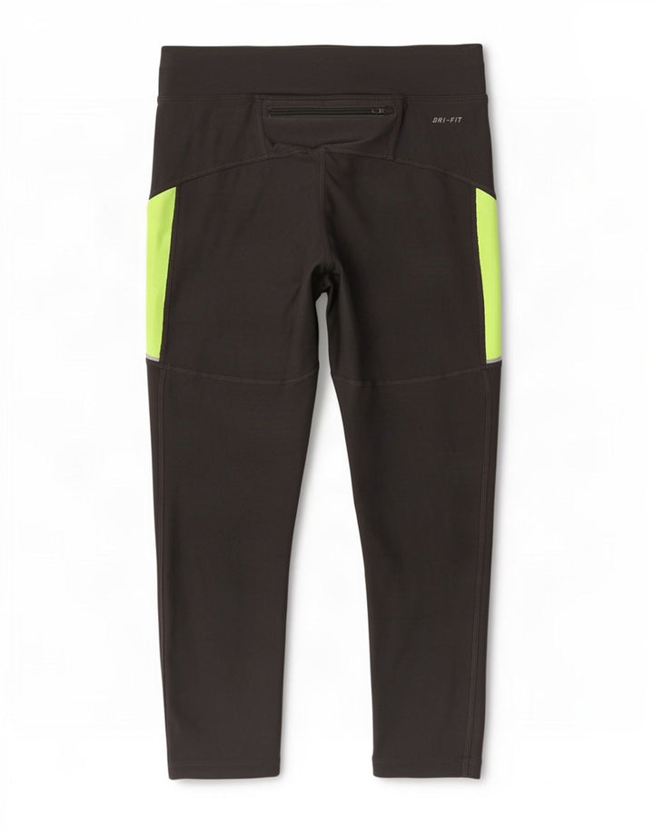 Nike Womens Dri Fit Capri-Leggings UK 10 Small Graues Colourblock-Polyester