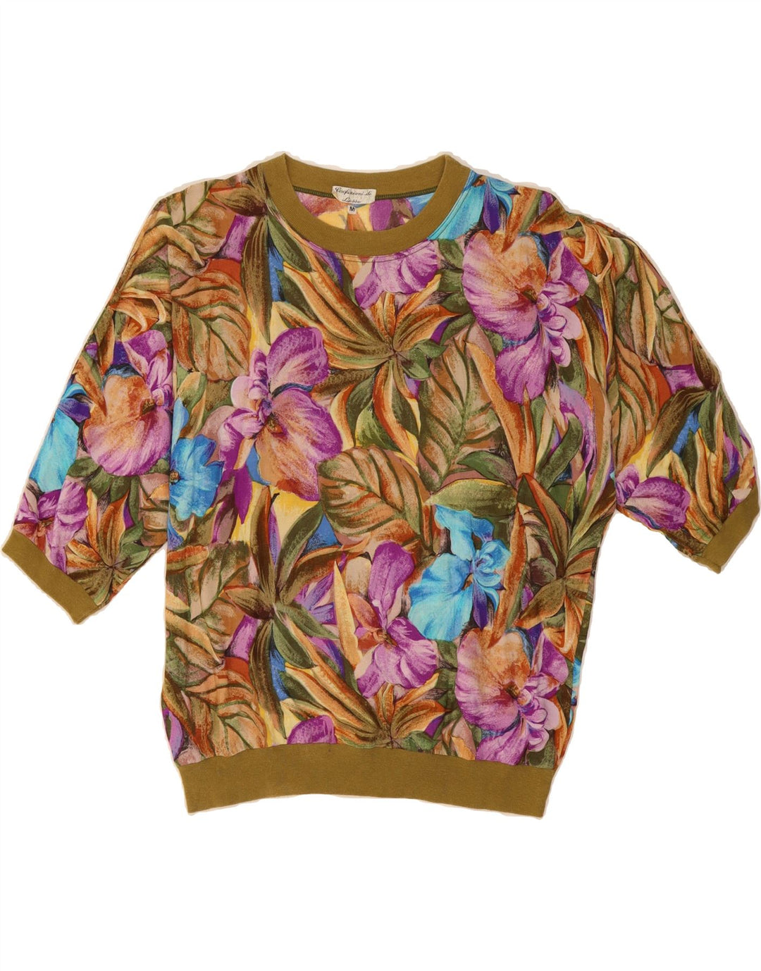 CONFEZIONI DI LUSSO Womens Blouse Top UK 14 Medium Multicoloured Floral Vintage Confezioni Di Lusso and Second-Hand Confezioni Di Lusso from Messina Hembry 