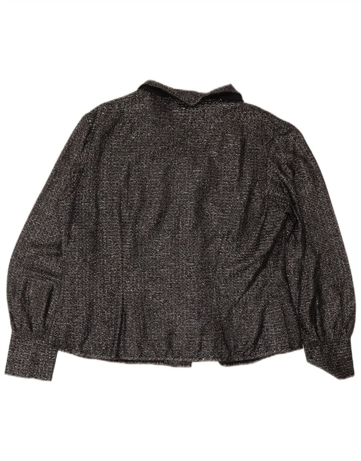 VINTAGE Damen Hemdbluse UK 16 Large Schwarz