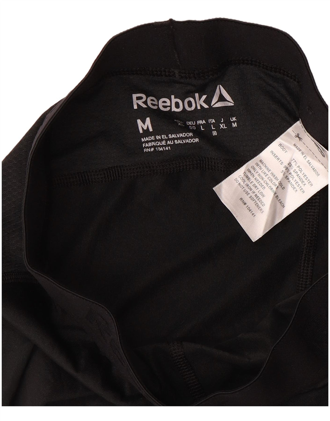 REEBOK Herren Capri-Leggings mit Grafik, Mittelschwarzes Polyester
