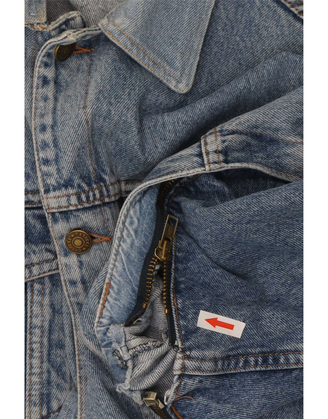 Casucci Herren-Jeansjacke mit normaler Passform, UK 38, Mittelblau