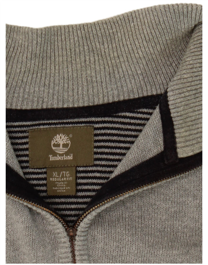 TIMBERLAND Herren-Pullover mit normaler Passform und Reißverschluss, XL, Grau