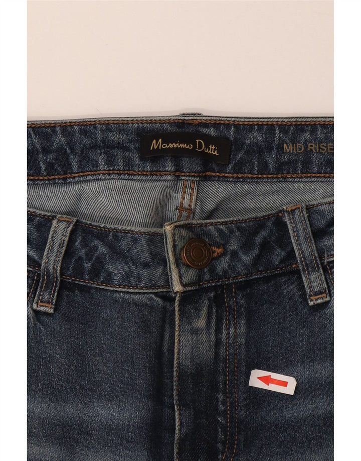 Massimo Dutti Damen Cigarette Straight Jeans EU 42 Large W32 L27 Blau
