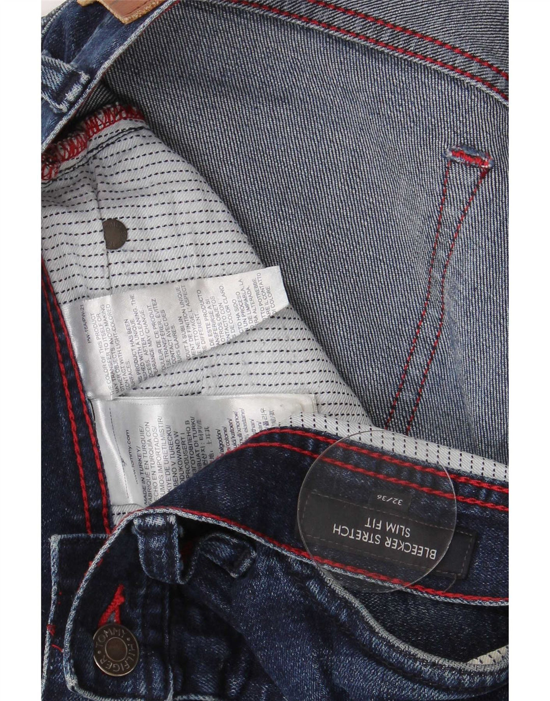 Tommy Hilfiger Damen Bleecker Slim Jeans W13 L28 Blaue Baumwolle