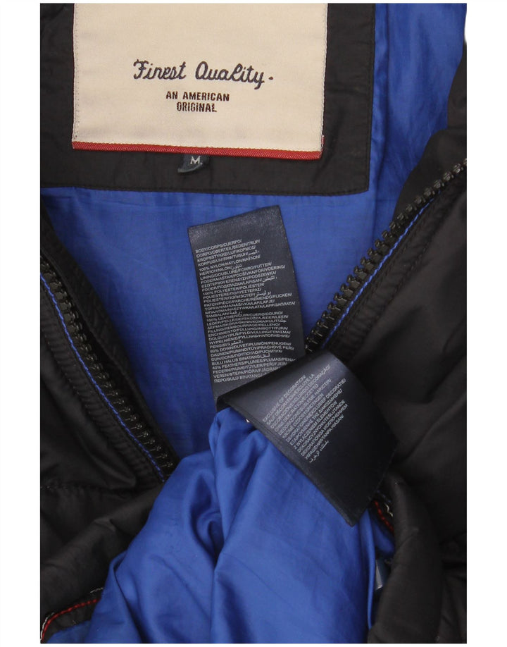 Tommy Hilfiger Herren Wattierte Jacke UK 38 Mittelschwarzes Nylon