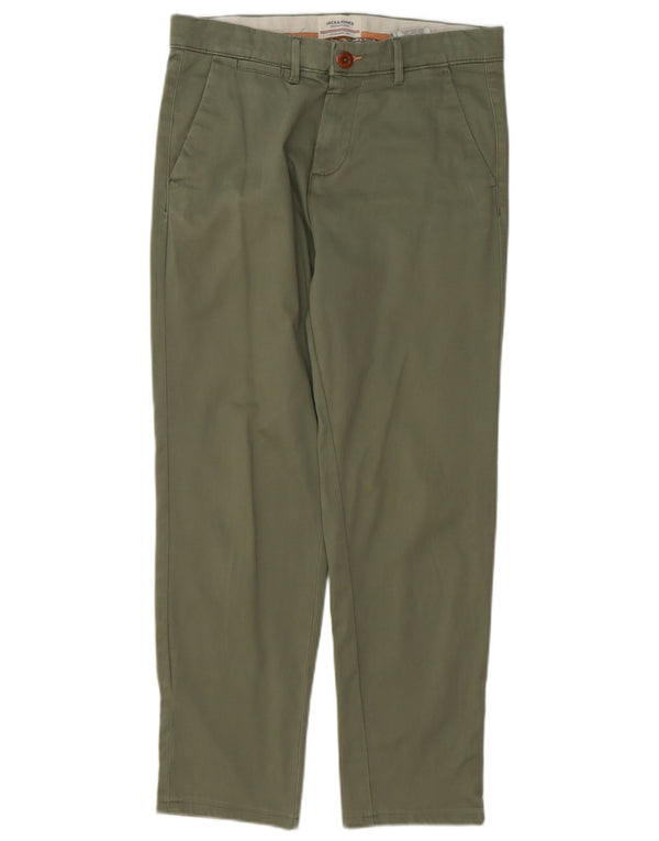 Jack & Jones Herren gerade Chinohose W30 L30 grüne Baumwolle