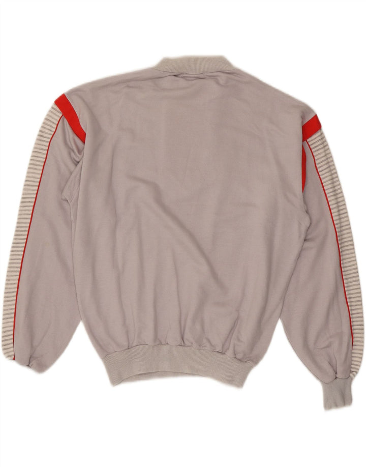 LOTTO Damen-Sweatshirt mit Knopfkragen, Gr. 14, Mittelgrau, Nadelstreifen