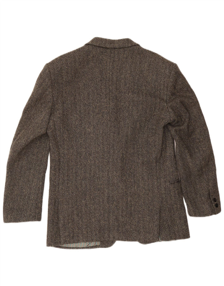 Pierre Laurent Herren-Blazer mit 1 Knopf, IT 46, kleines graues Fischgrätenmuster