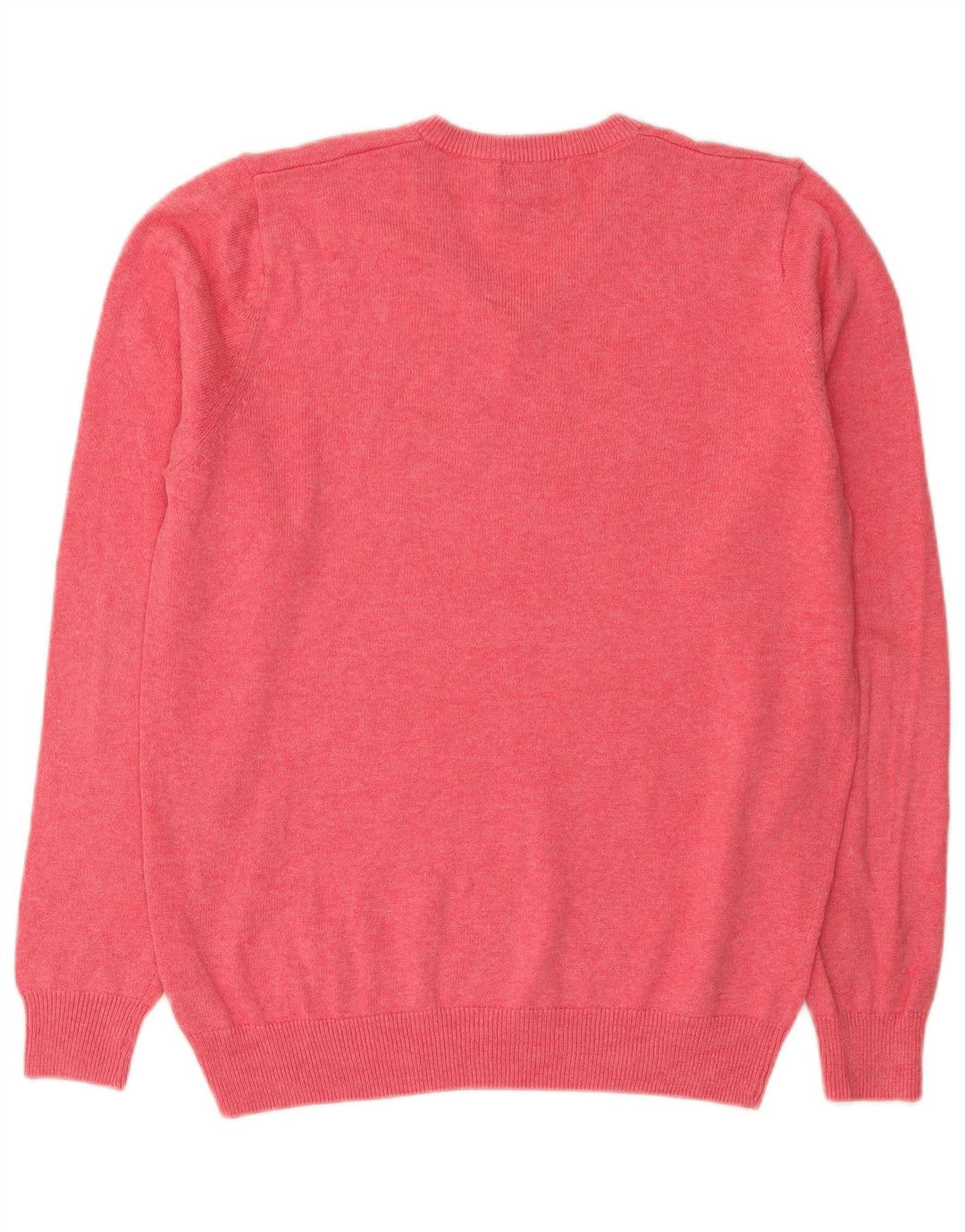 Marks & Spencer Herren-Pullover mit V-Ausschnitt aus mittelrosa Baumwolle