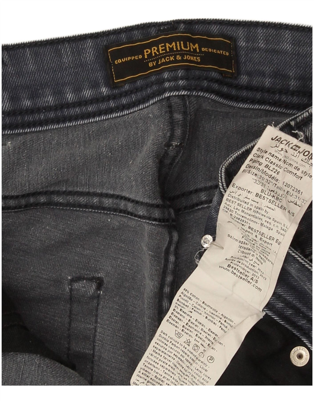 Jack & Jones Herren-Jeans mit normaler Passform, gerade Passform, W31, L31, graue Baumwolle