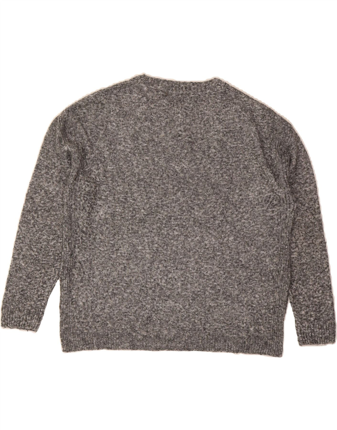 MARKS & SPENCER Womens Boat Neck Jumper Sweater UK 14 Medium Grey Flecked Vintage Marks & Spencer and Second-Hand Marks & Spencer from Messina Hembry 