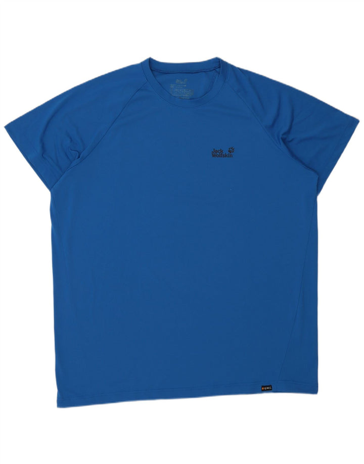Jack Wolfskin Herren T-Shirt Top UK 46 2XL Blau Polyester