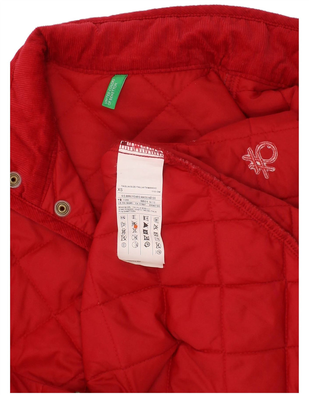 Benetton Steppjacke für Mädchen, 4–5 Jahre, XS, Rot, Polyamid
