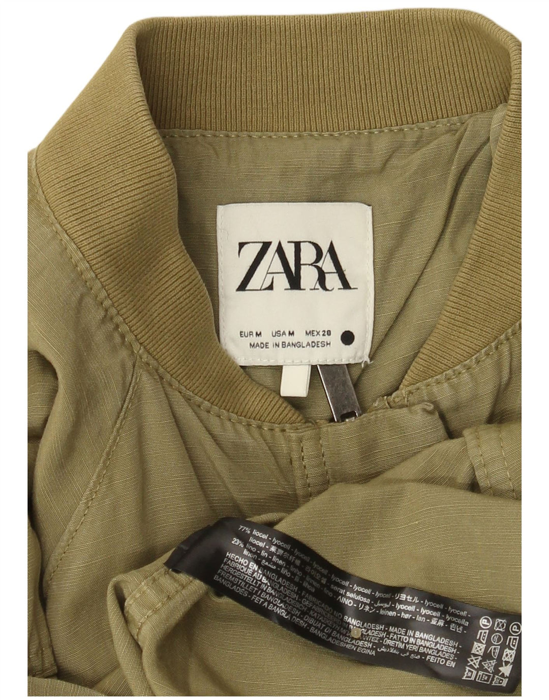 Zara Damen Übergroßer Mantel UK 14 Medium Khaki Lyocell