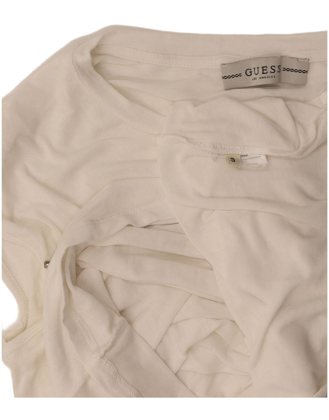 GUESS Damen T-Shirt Top UK 10 Small Weiß