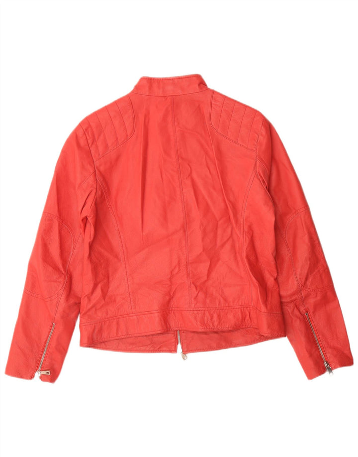 Linea Emme Damen Lederjacke UK 16 Large Rot