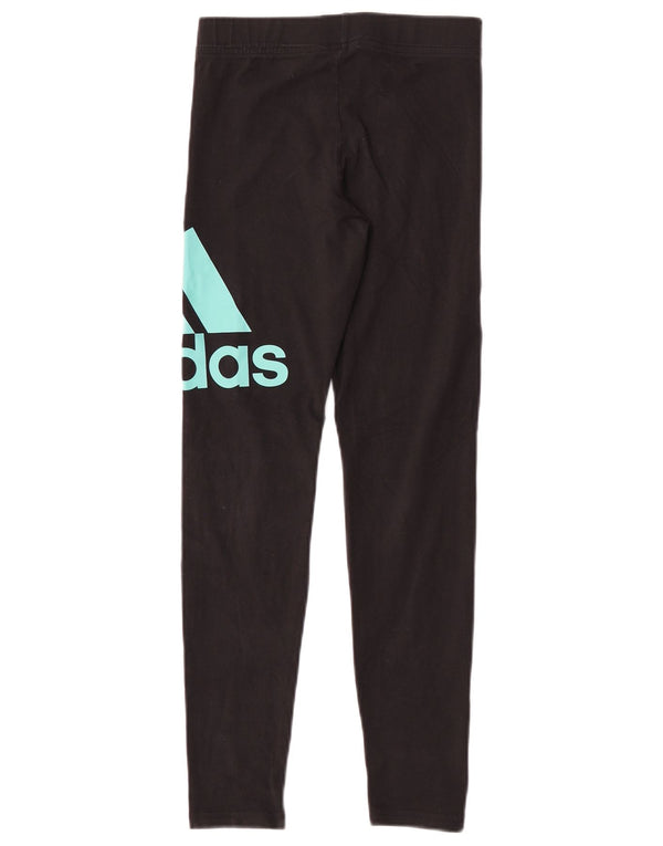 Adidas Leggings mit Grafik für Mädchen, 11–12 Jahre, schwarze Baumwolle