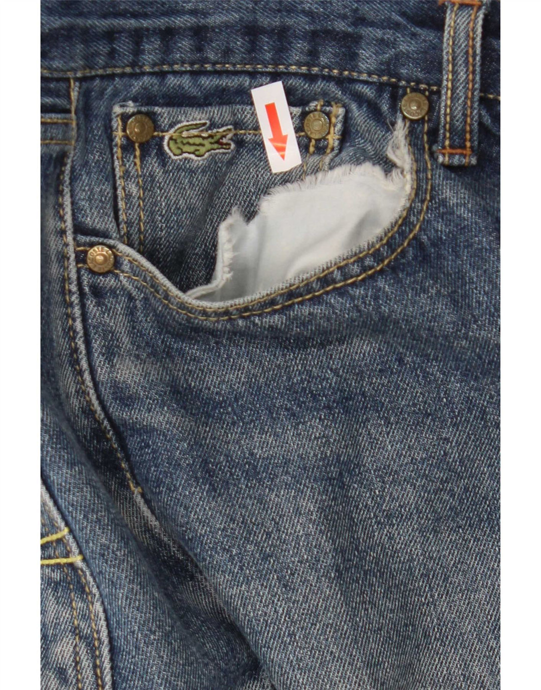 Lacoste Herren Straight Jeans W36 L30 Blaue Baumwolle