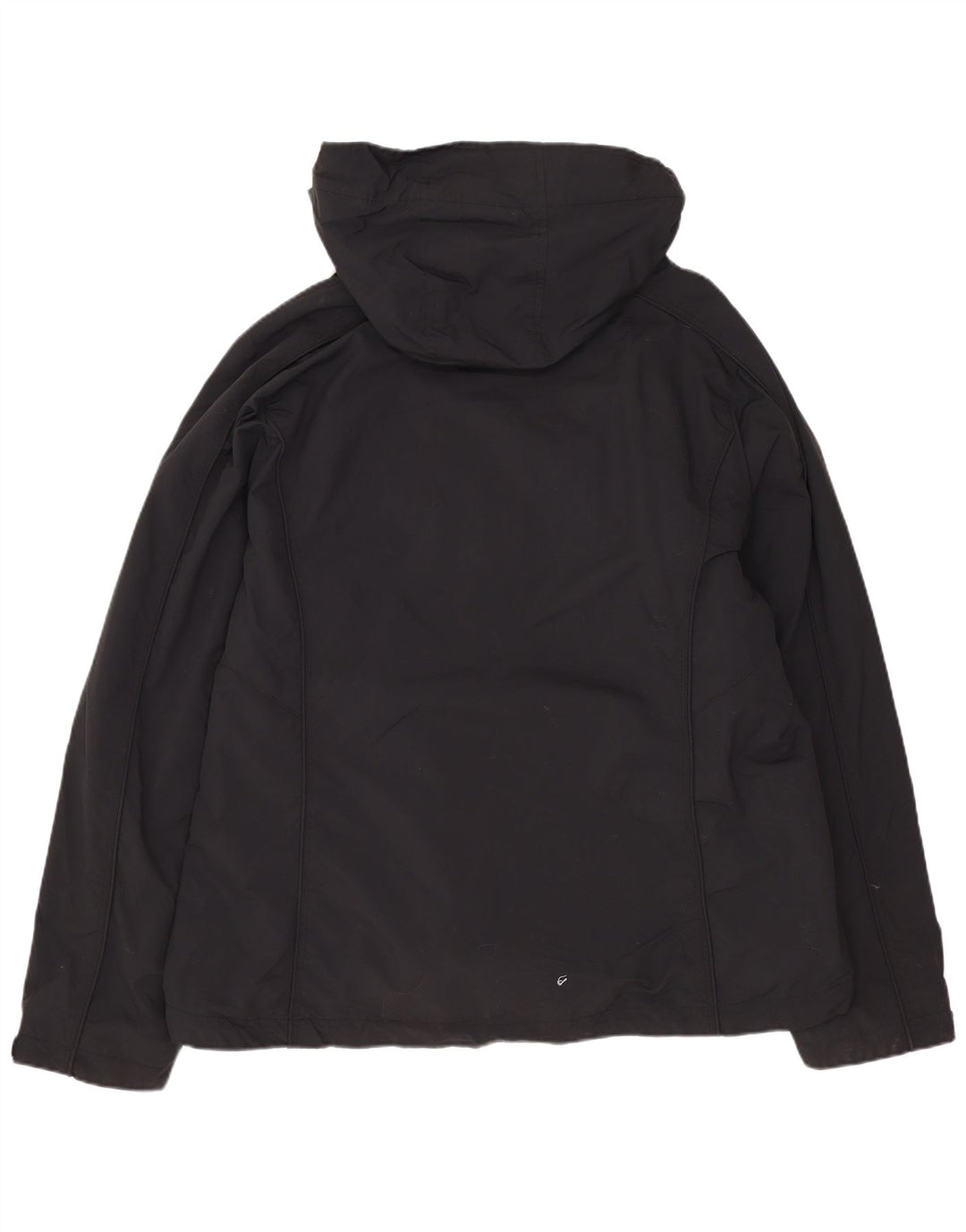 L.L.Bean Damen-Windbreaker-Jacke mit Kapuze, übergroß, Gr. 14, mittelschwarz