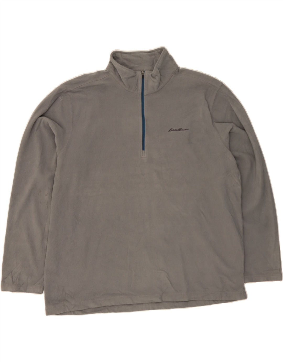 EDDIE BAUER Mens Zip Neck Fleece Jumper XL Grey Polyester Vintage Eddie Bauer and Second-Hand Eddie Bauer from Messina Hembry 