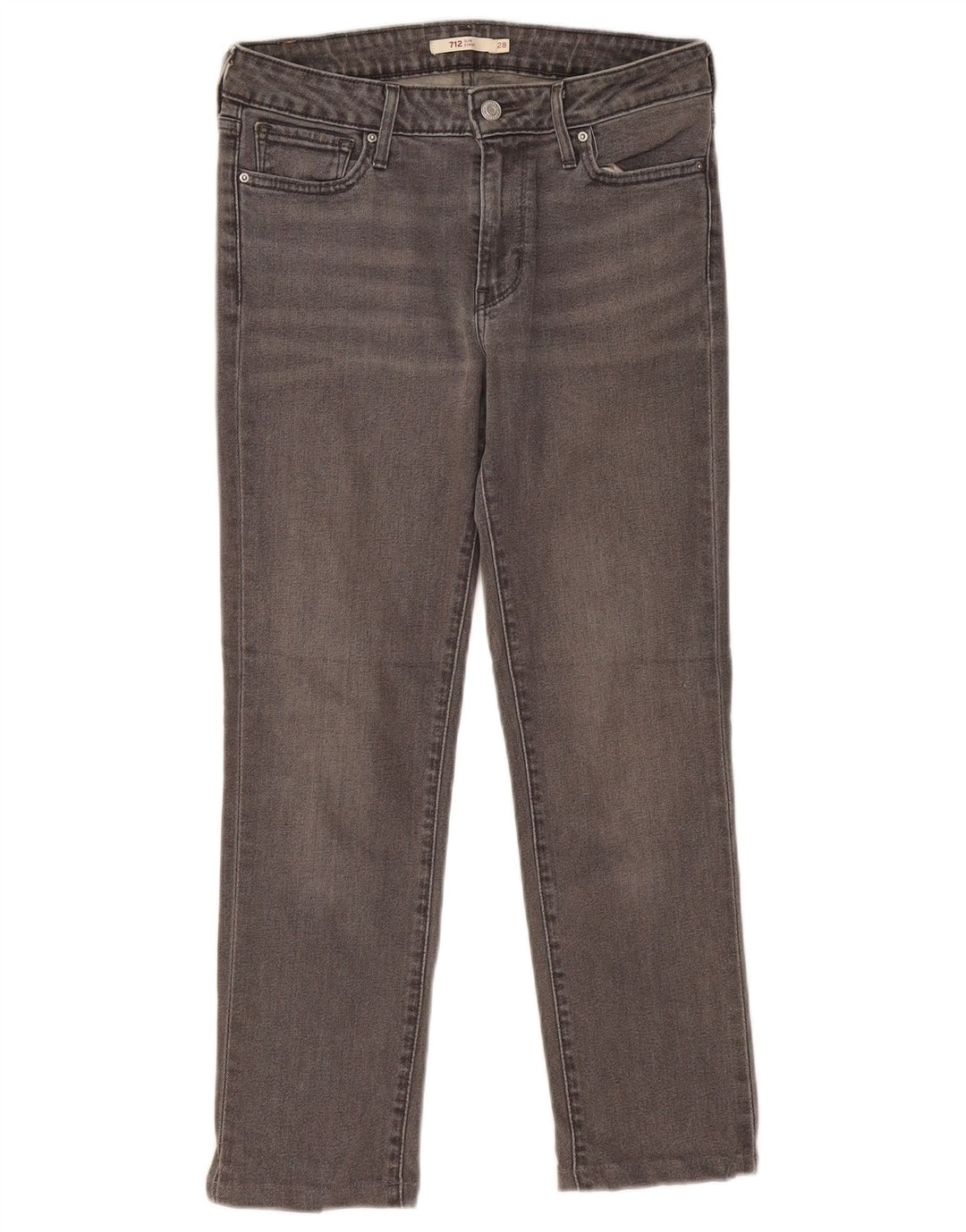 Levi's Damen 712 Slim Jeans W28 L26 Grau