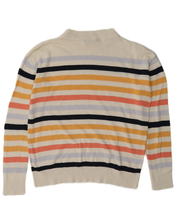 Marks & Spencer Damen-Pullover mit Rundhalsausschnitt, Gr. 6, XS, gebrochenes Weiß, gestreift