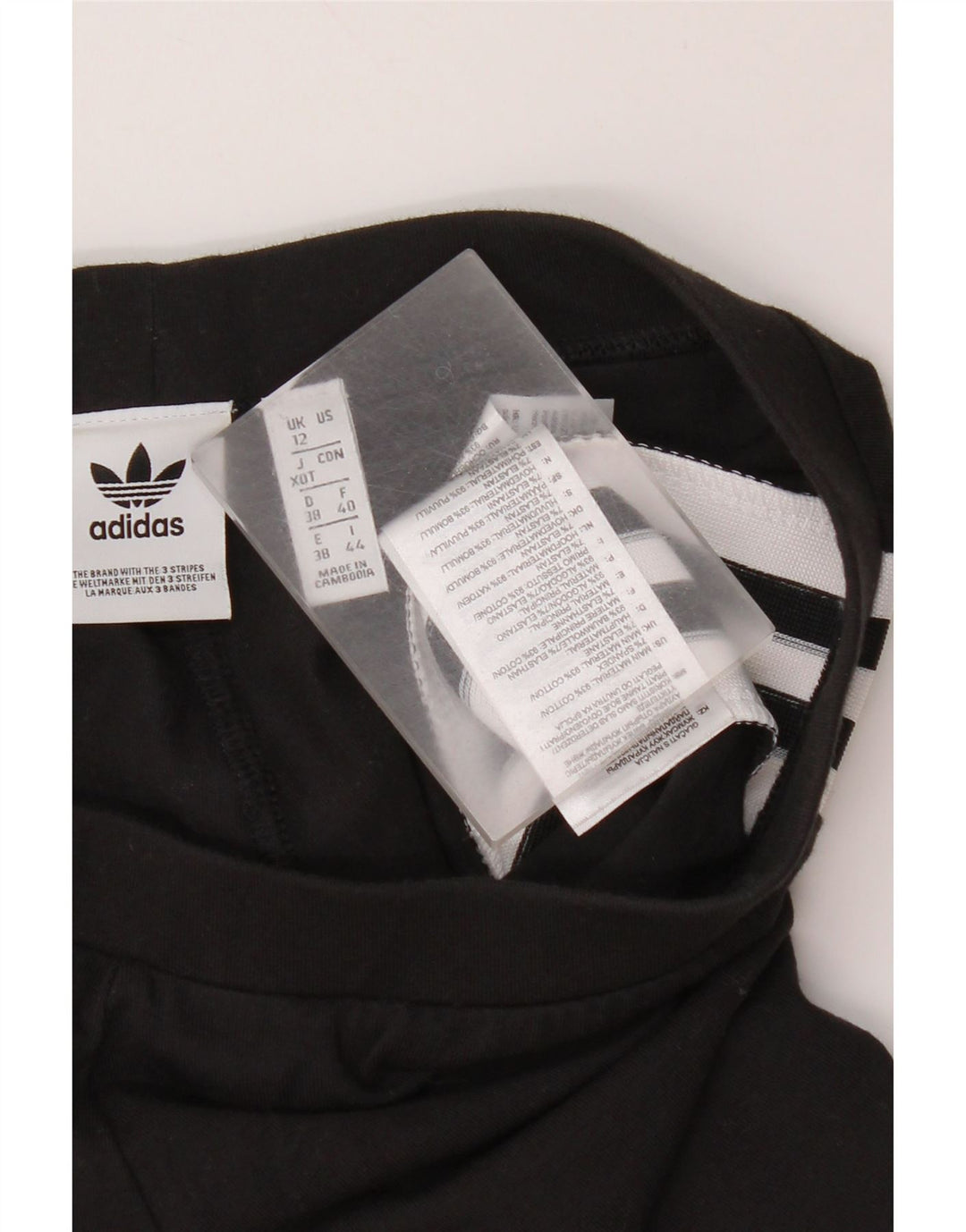 Adidas Damen Graphic Leggings UK 12 Mittelschwarze Baumwolle