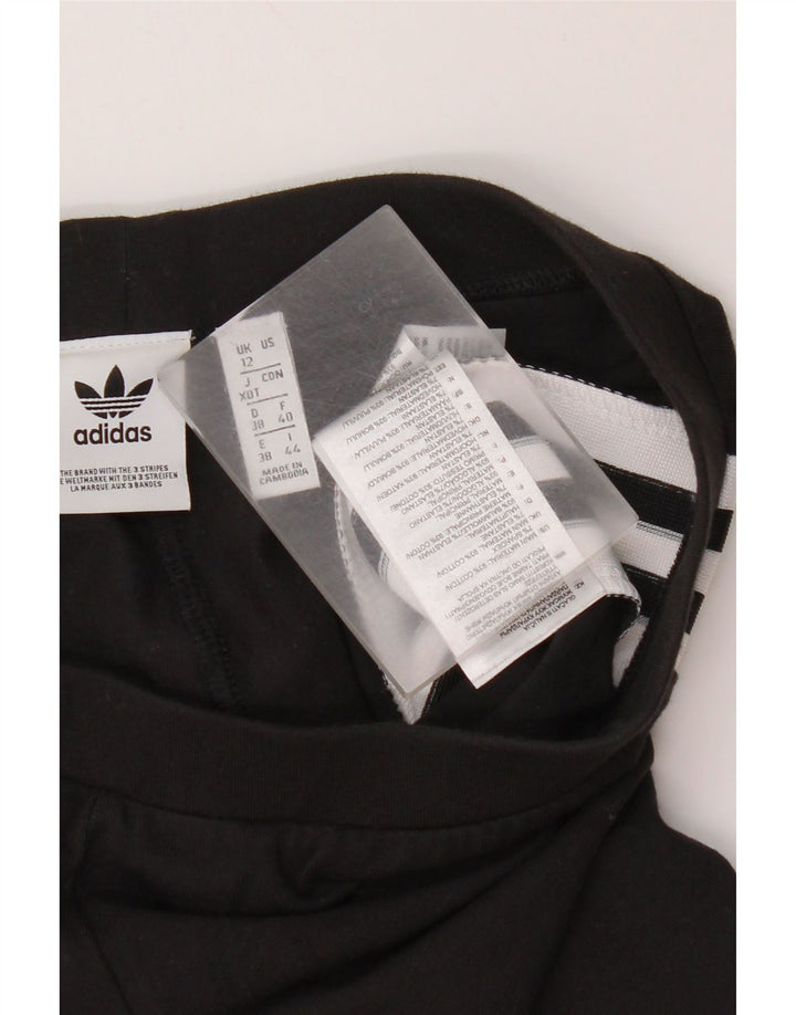 Adidas Damen Graphic Leggings UK 12 Mittelschwarze Baumwolle