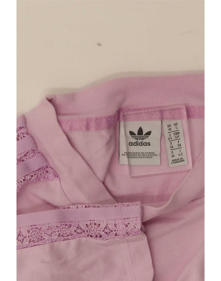 Adidas Damen Übergroßes Grafik-T-Shirt-Oberteil UK 10 Small Pink