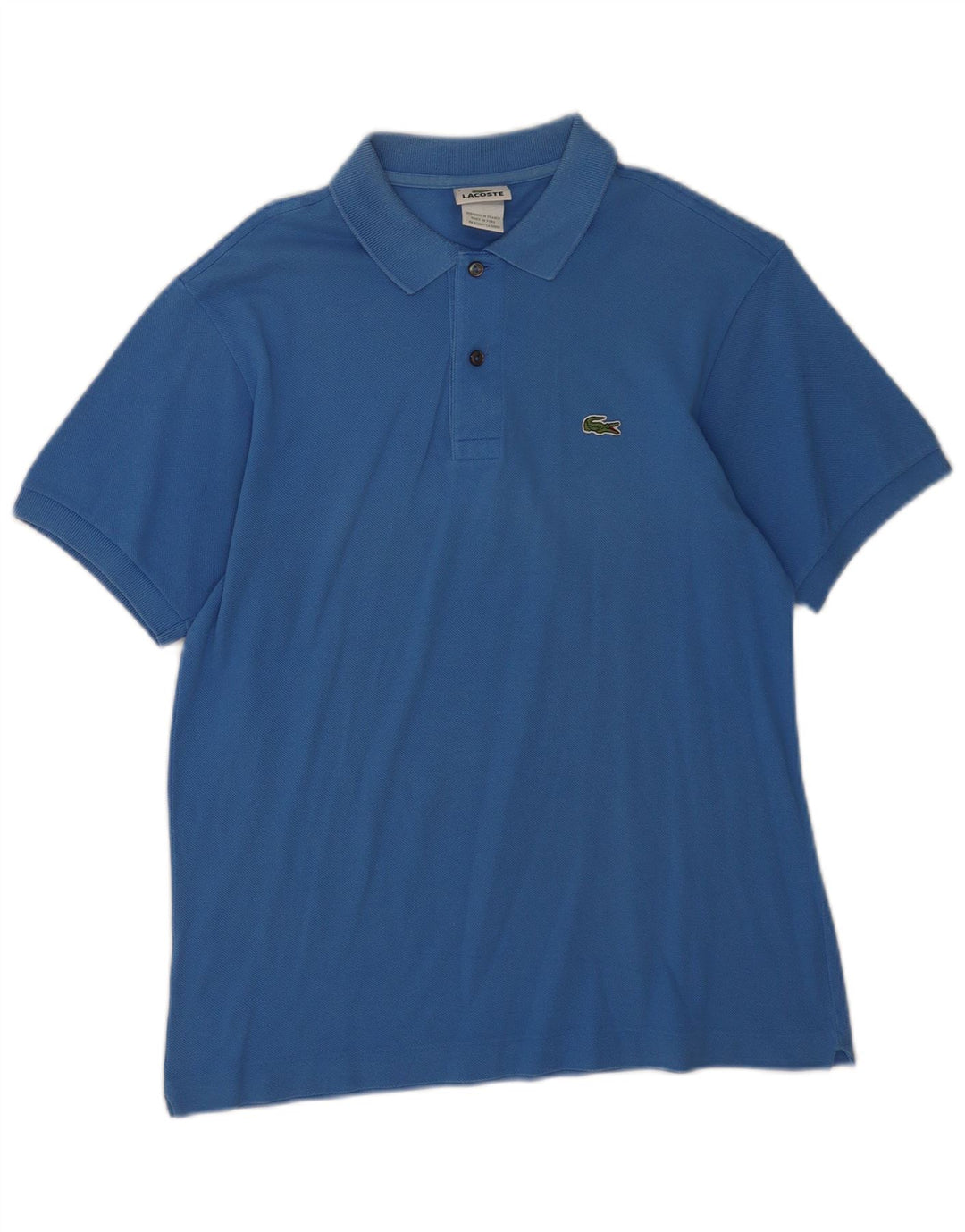 Lacoste Herren-Poloshirt, Größe 4, mittelblaue Baumwolle