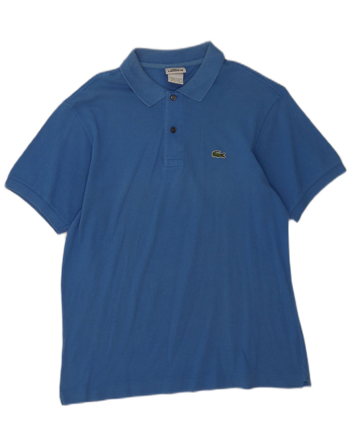 Lacoste Herren-Poloshirt, Größe 4, mittelblaue Baumwolle
