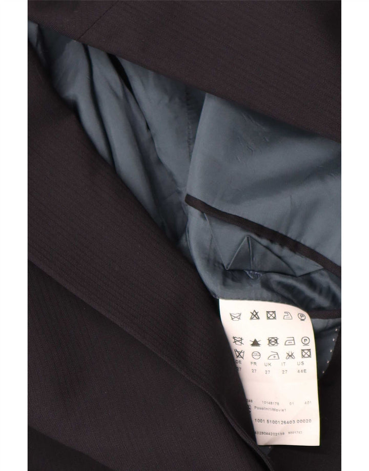 Hugo Boss Herren 2-Knopf-Blazerjacke UK 42 XL Marineblaue Nadelstreifenwolle