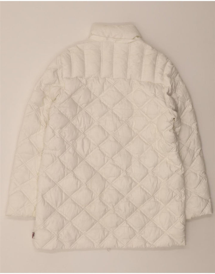 FILA Womens Padded Coat UK 14 Medium White Polyester Vintage Fila and Second-Hand Fila from Messina Hembry 