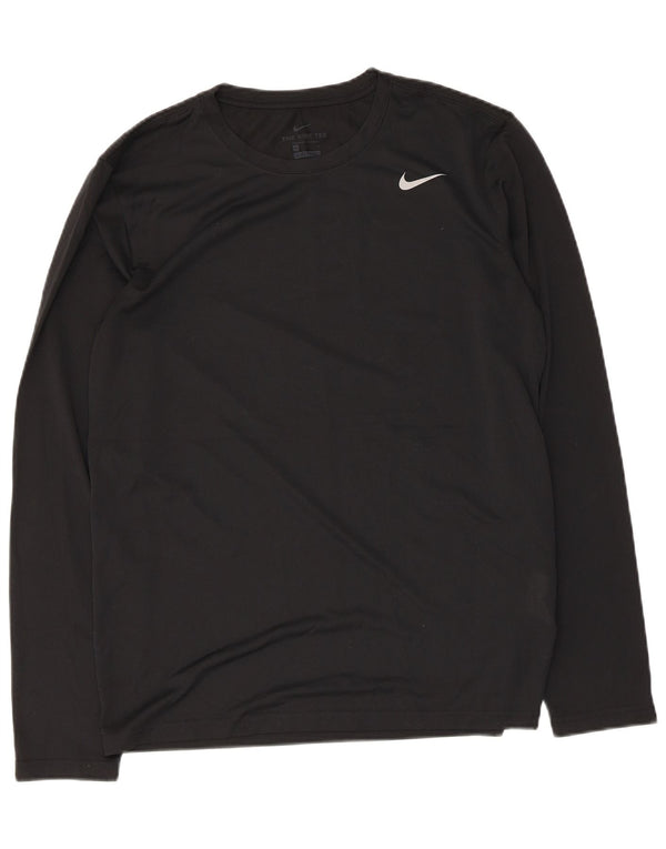 Nike Herren Dri Fit Top Langarm Medium Schwarz Polyester