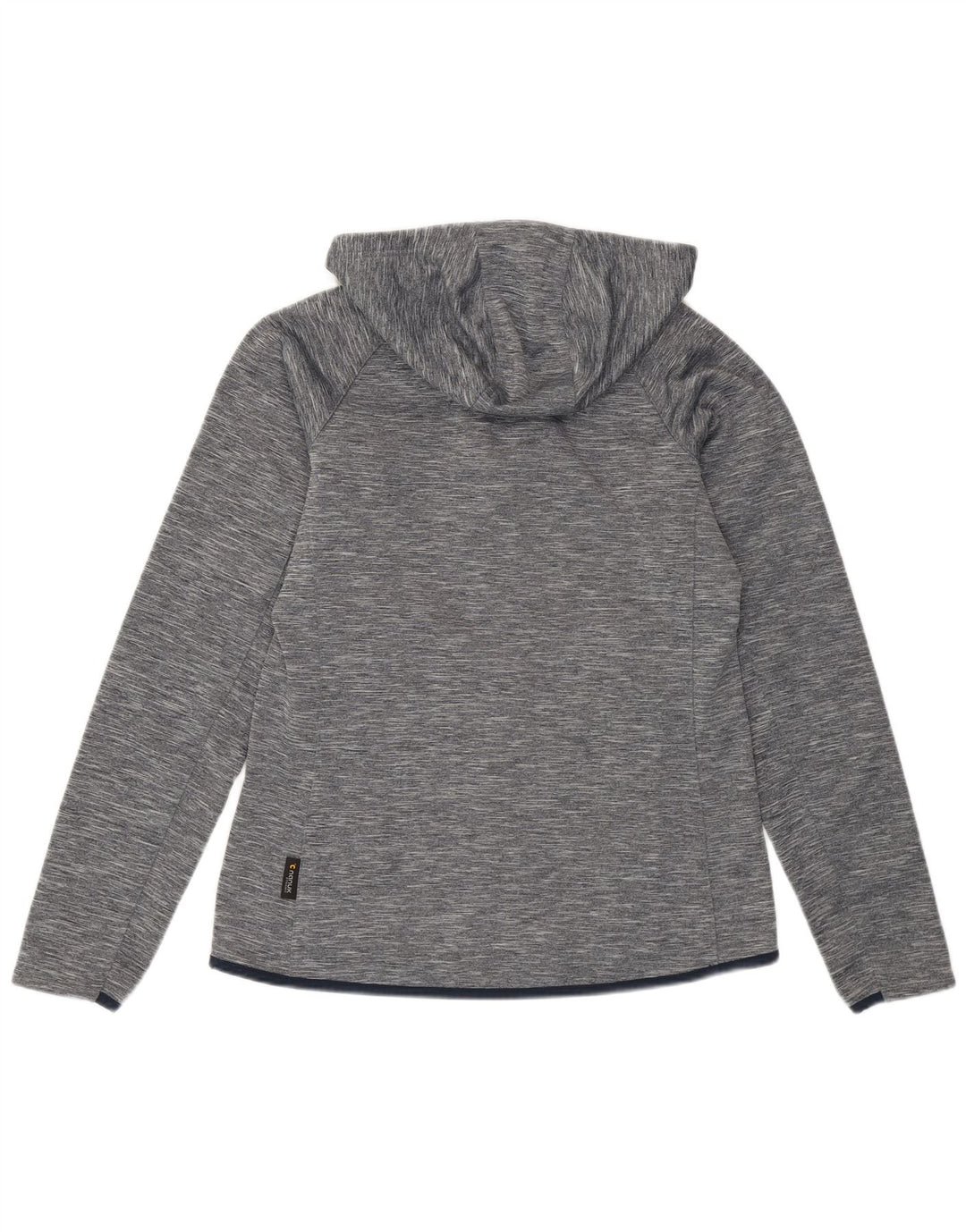 Jack Wolfskin Damen-Kapuzenpullover mit Reißverschluss, UK 12, mittelgrau geflecktes Polyester
