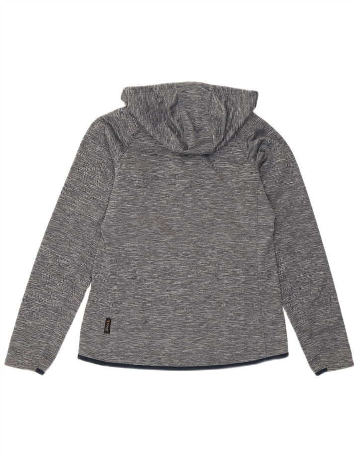 Jack Wolfskin Damen-Kapuzenpullover mit Reißverschluss, UK 12, mittelgrau geflecktes Polyester