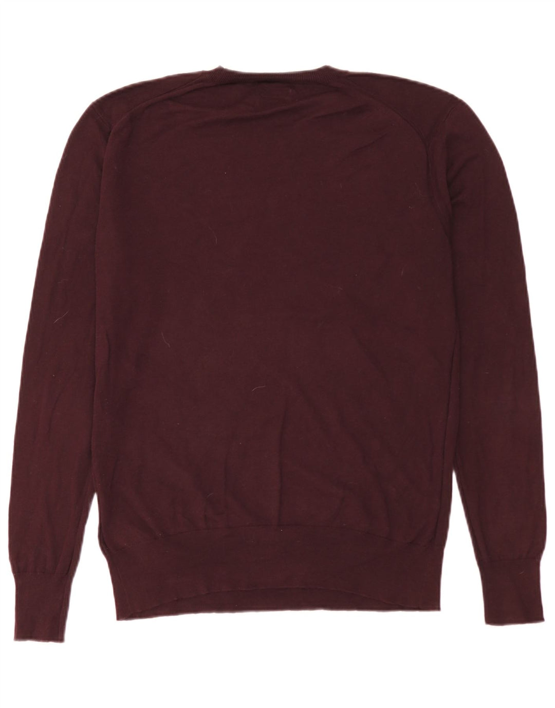 All Saints Herren-Pullover mit Rundhalsausschnitt, mittelgroße burgunderrote Baumwolle