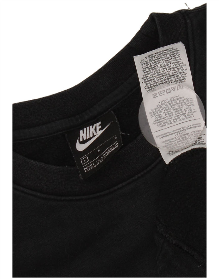NIKE Herren-Sweatshirt-Pullover, groß, schwarze Baumwolle