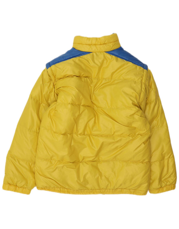 Trissi Wattierte Herrenjacke IT 50 Large Gelbes Colourblock-Nylon