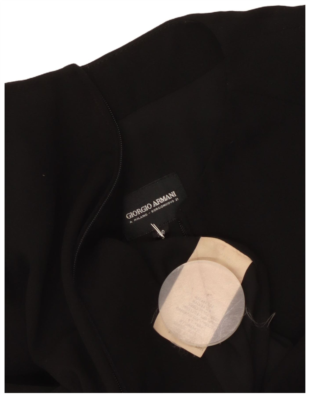 Giorgio Armani Damen Blazerjacke mit durchgehendem Reißverschluss IT 38 XS Schwarze Schurwolle