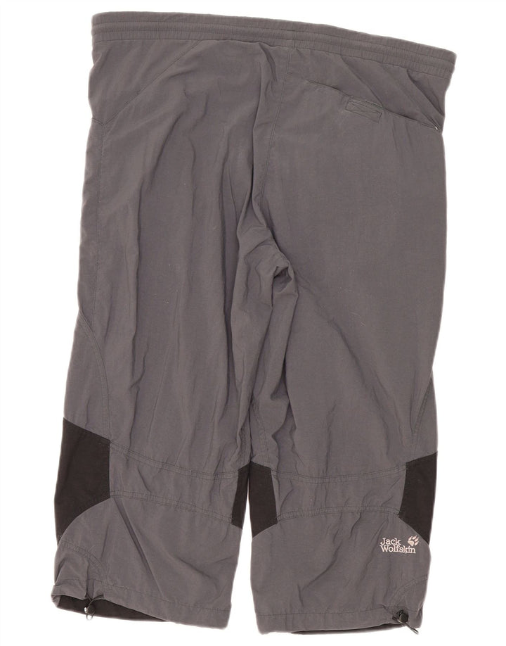 Jack Wolfskin Capri-Trainingshose für Damen, UK 14, Mittelgrau, Farbblock