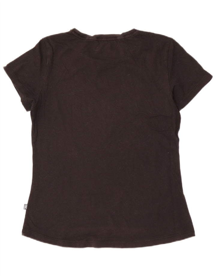 Puma Damen Graphic T-Shirt Top UK 12 Medium Schwarz