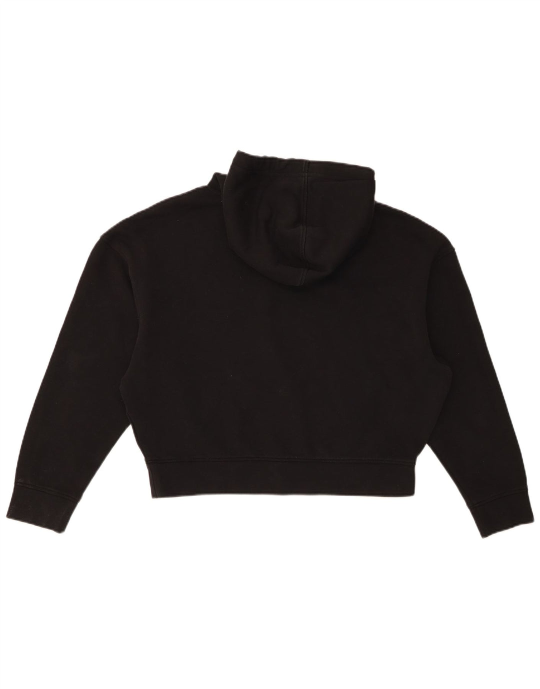 Calvin Klein Damen Übergroßer Crop Hoodie Pullover UK 14 Mittelschwarze Baumwolle