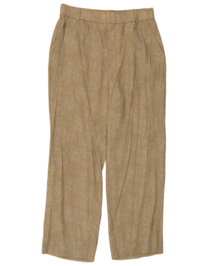 Gerade Freizeithose mit abstraktem Muster von Zara für Damen, mittelgroß, W30, L26, Beige