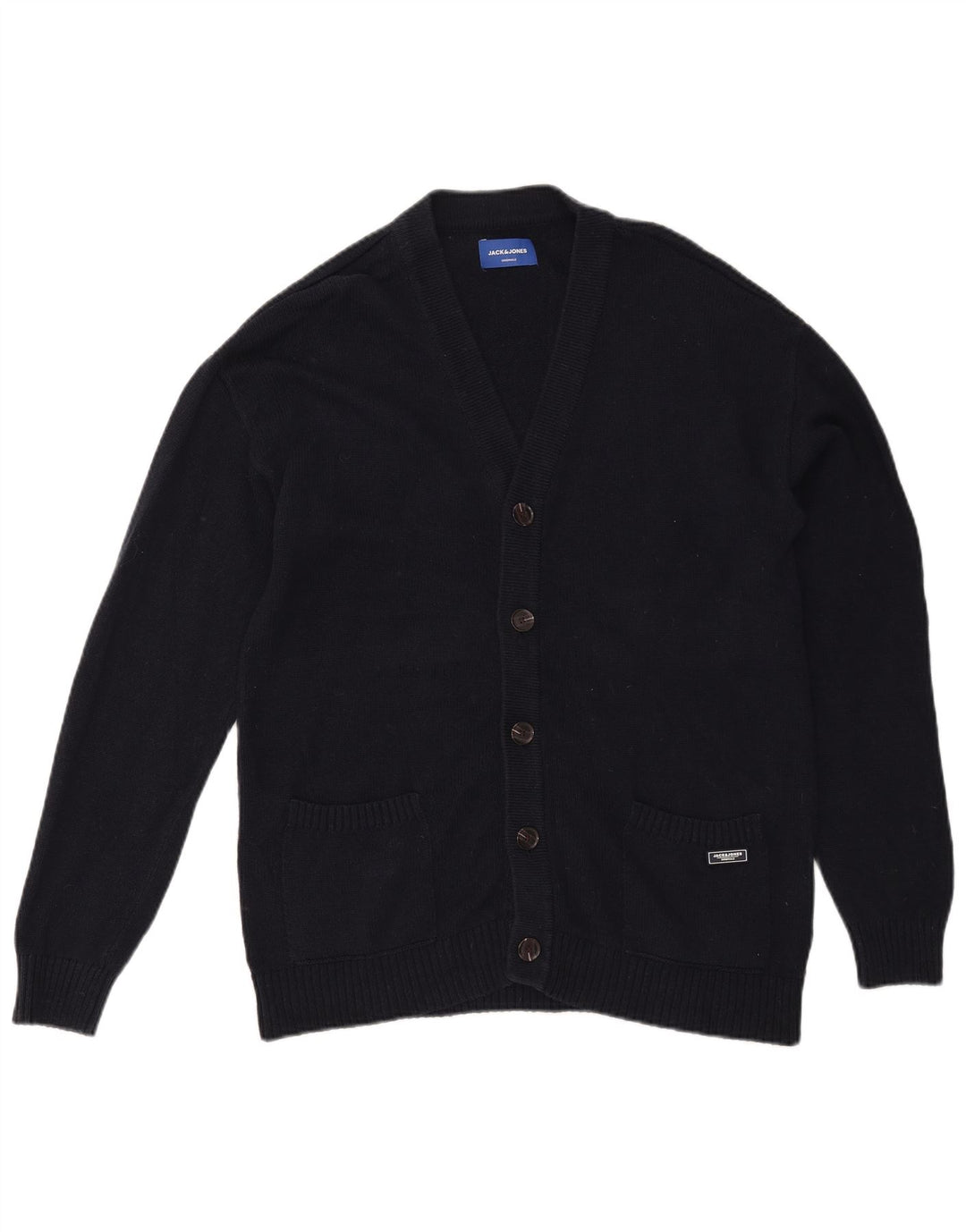 Jack & Jones Herren-Strickjacke aus Baumwolle in mittlerem Marineblau