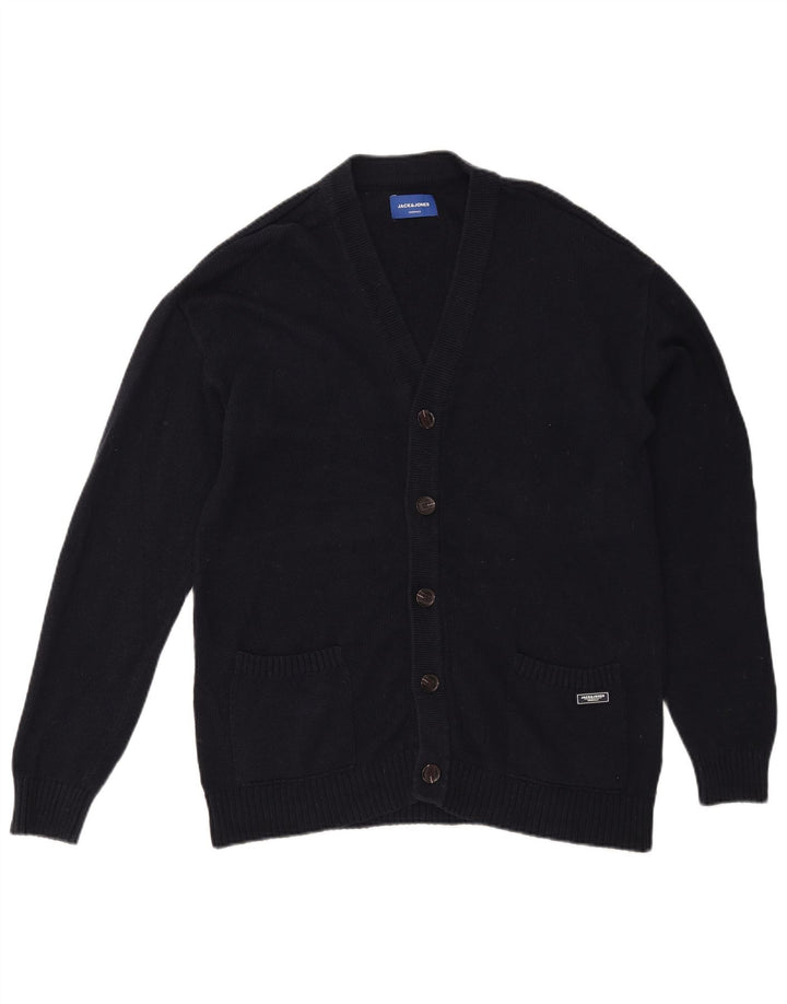 Jack & Jones Herren-Strickjacke aus Baumwolle in mittlerem Marineblau