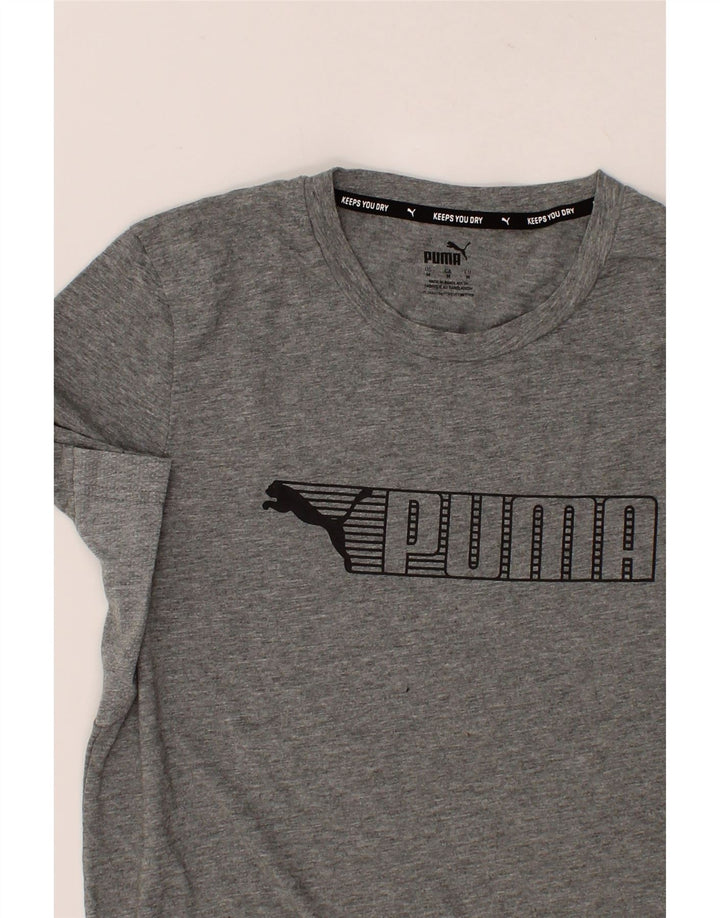 PUMA Mens Graphic T-Shirt Top Medium Grey Vintage Puma and Second-Hand Puma from Messina Hembry 