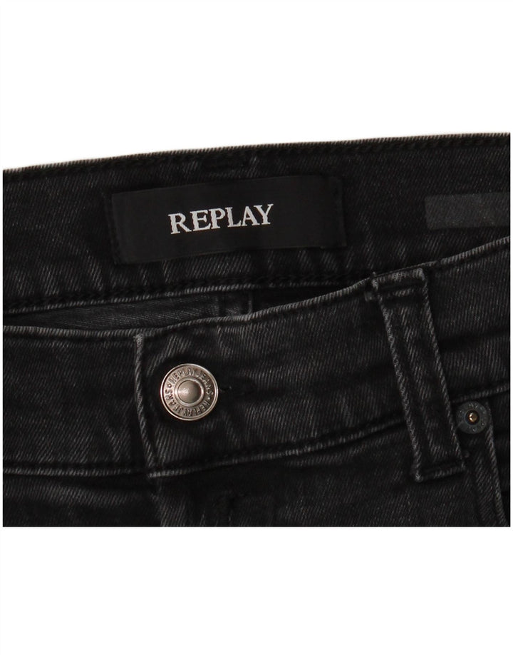Replay Damen Straight Jeans W32 L28 Grau